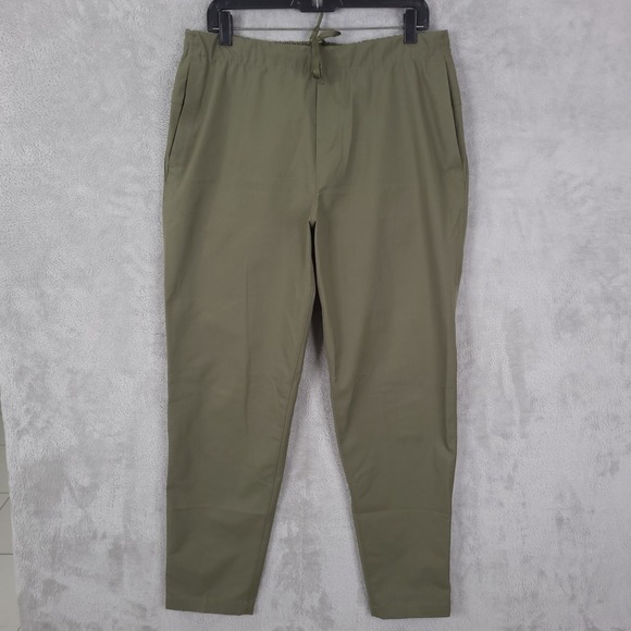 lululemon Venture Trousers Mens Large Pique Fabric Dusty Green Preppy Golf - Picture 1 of 12